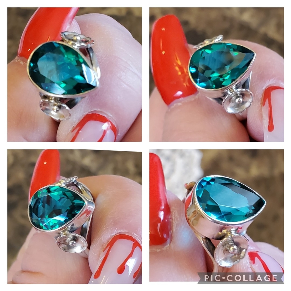 Genuine 7ct Apatite Ring Size 7 - Picture 5 of 8